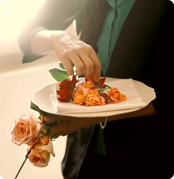 Flower in the plate